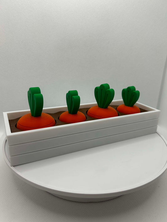 3D printed montessori toys, carrot garden, veggie garden, fidget toy, 3d printed fidget toy