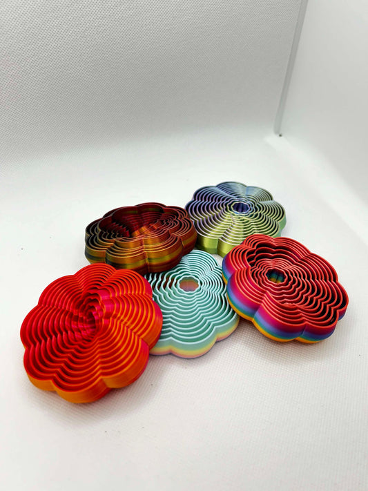 Fidget toys, flower shaped 3D prints, 3d printed fidget toys