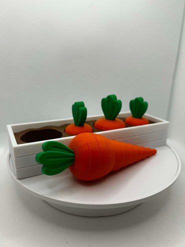 3D printed montessori toys, carrot garden, veggie garden, fidget toy, 3d printed fidget toy