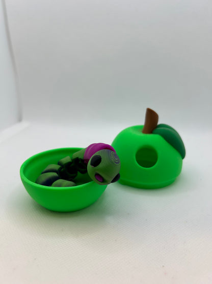 teacher's gift, end of school year gift, 3D printed gift, Ottawa 3D printed, Apple with worm, colorful