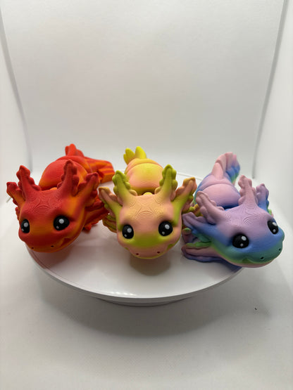 Axolotl, articulated Axolotl, 3D Printed Axolotl, cutest gift ever