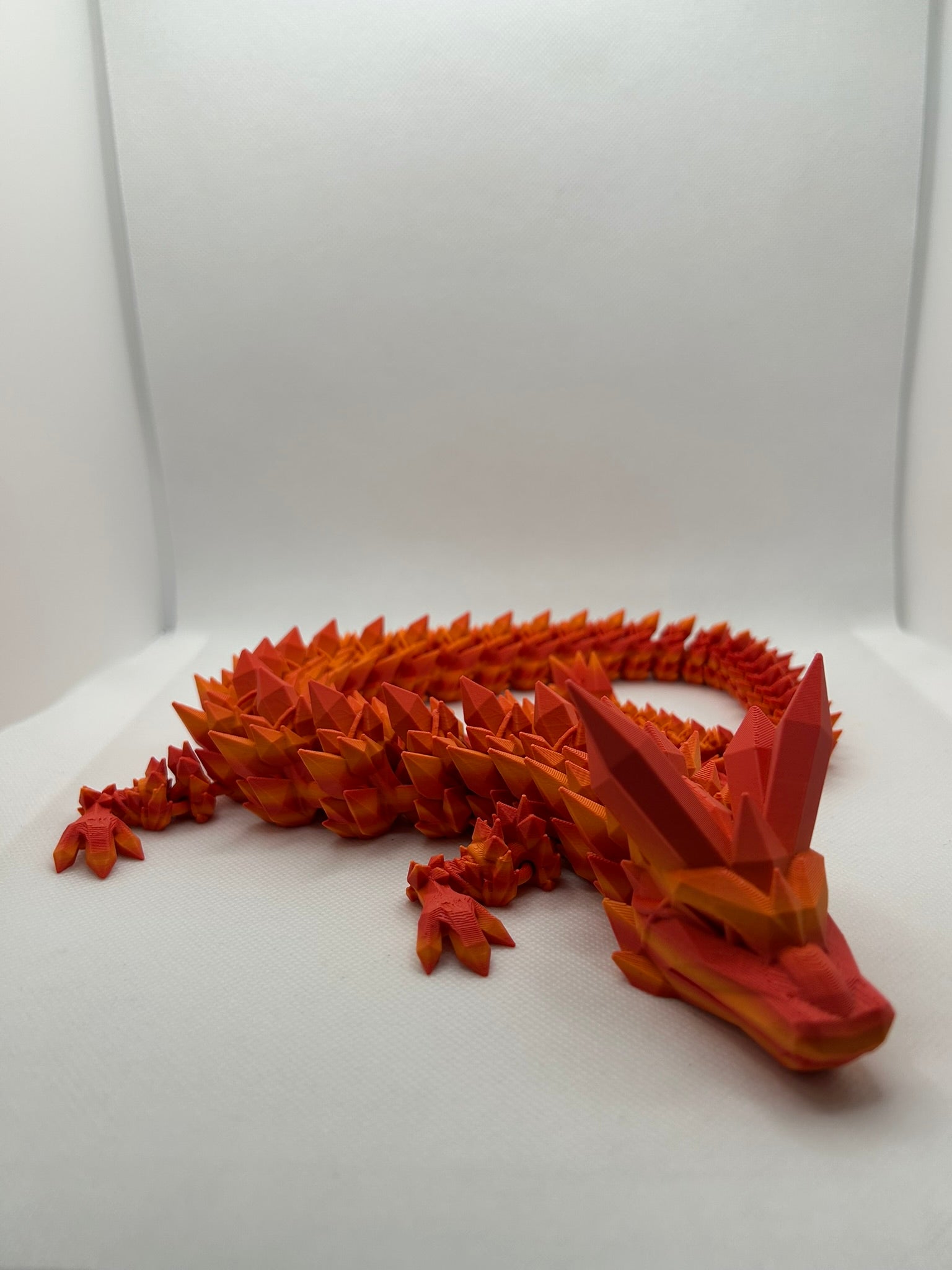 3d printed dragon, colourful 3d print
